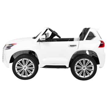 Lexus LX570 Autko 2-osobowe dla dzieci Biały + Pilot + Koła EVA + Radio MP3 + LED